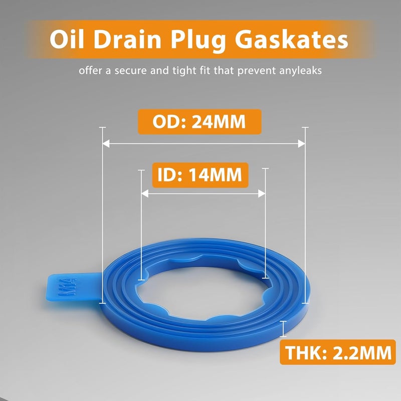 DEEFILL 50 PCS Nylon Rib Drain Plug Gasket, Fits M14, 1/2Do Replace 097-118, 66303, F0CZ6734A - Image 4